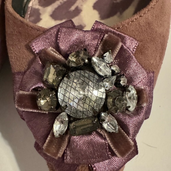 Loft Pointed Toe Jeweled Purple Flats 8.5 - Picture 3 of 12